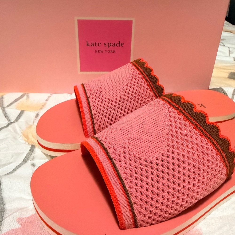 Kate Spade Festival Pink Knit Sandals